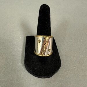 Mixed Metal Artisan Cuff Ring